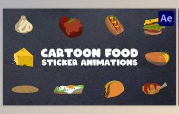 Download Cartoon Food Sticker <span class='badge badge-warning'>Animations</span> for <span class='badge badge-warning'>After</span> Effects (Videohive 47594608) - AE Project