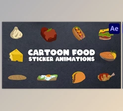 Download Cartoon Food Sticker Animations for After Effects (Videohive 47594608) - AE Project