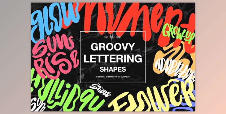 Download Groovy Lettering Shapes KJ73CTE