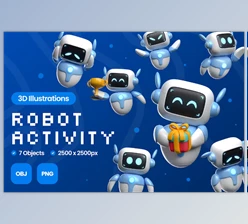 Download Robot Activity 3D Illustrations WC64DSS