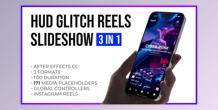 Download Hud Glitch Splitscreen Slideshow Reels and Stories (Videohive 47710264) - AE Project