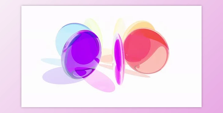 Download Colorful Translucent Glass Blocks Spin and Rotate on White Back Round Lenses Able to Loop Seamless (Videohive 47597378)