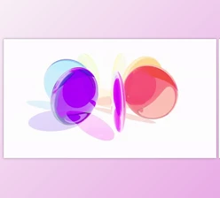 Download Colorful Translucent Glass Blocks Spin and Rotate on White Back Round Lenses Able to Loop Seamless (Videohive 47597378)
