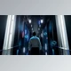 Download Digital Disruption Man in Futuristic Office Interior Moving and Activating Hologram (VideoHive 47613183)