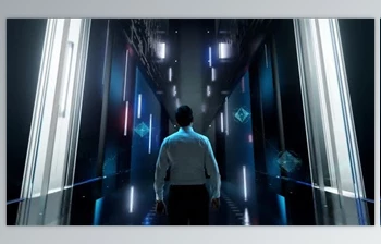 Download Digital Payment Man in Futuristic Office Interior Moving and Activating <span class='badge badge-warning'>Hologram</span> (Videohive 47613320)