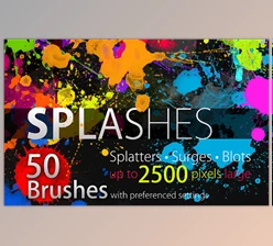 Download 50 HQ SPLASHES Brushes for Photoshop