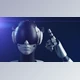 Download portrait of a robot, the robot makes a hand gesture indicating the importance of information (Videohive 47550783)