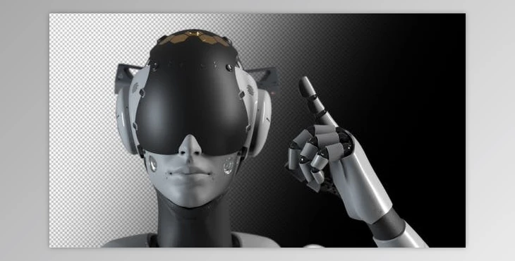 Download portrait of a robot, the robot makes a hand gesture indicating the importance of information. (Videohive 47550696)