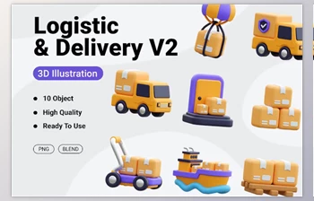 Download Logistic And Delivery <span class='badge badge-warning'>V2</span> 3D Icon 4CP4AVC