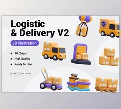 Download Logistic And Delivery V2 3D Icon 4CP4AVC