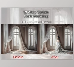 Download 12 White & Pink Curtains Photo Backdrop