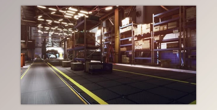 Download Modern Warehouse Shelves with Pile of Cardboard Boxes (Videohive 47581243)
