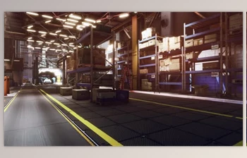 Download Modern Warehouse Shelves with <span class='badge badge-warning'>Pile</span> of Cardboard Boxes (Videohive 47581243)
