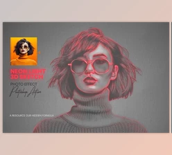 Download Photoshop 3D Neon Light Sketch