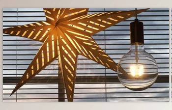 Download Closeup of christmas decorations in <span class='badge badge-warning'>window</span>, storm clouds in background (Videohive 46808127)
