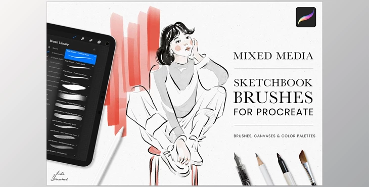 Download Sketchbook Procreate Brushes Mixed Media Sketch WJES7WZ