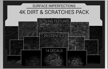 Download Artstation – Surface Imperfections – Dirt & Scratches <span class='badge badge-warning'>Pack</span>