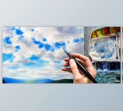 Download All About Painting Blue Skies and White Clouds with Watercolors