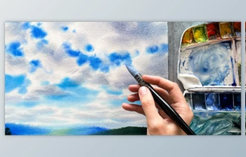 Download <span class='badge badge-warning'>All</span> About Painting <span class='badge badge-warning'>Blue</span> Skies and White Clouds with Watercolors