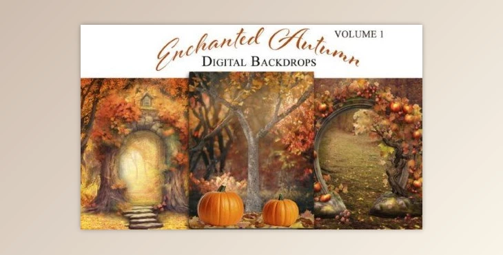 Download Enchanted Autumn V1 Digital Backdrops