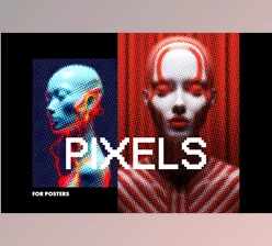 Download Colorful Pixels Poster Photo Effect