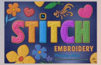 Download Embroidery Photoshop Action <span class='badge badge-warning'>CreativeMarket</span> - 58621023