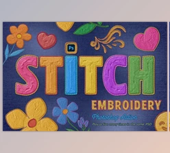 Download Embroidery Photoshop Action CreativeMarket - 58621023
