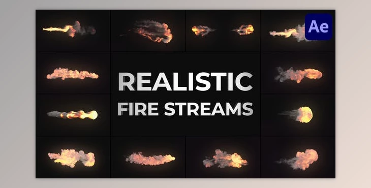 Download Realistic Fire Streams for After Effects (Videohive 48694815) - AE Project