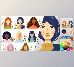Download Draw Stylized Mini Portraits and Color Palettes in Procreate