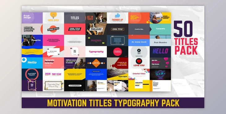 Download Motivation Titles Typography Pack (Videohive 23768979) - AE Project