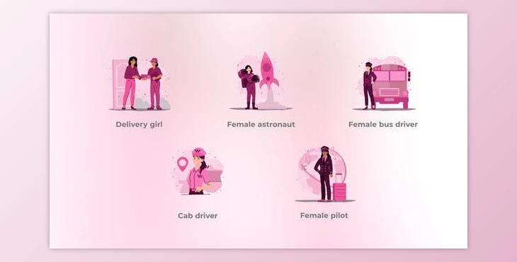 Download Different Professions – Flat Female Elements Concept (Videohive 48039283) - AE Project