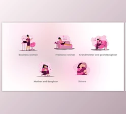 Download Female Family – Flat Female Elements Concept (Videohive 48039289) - AE Project
