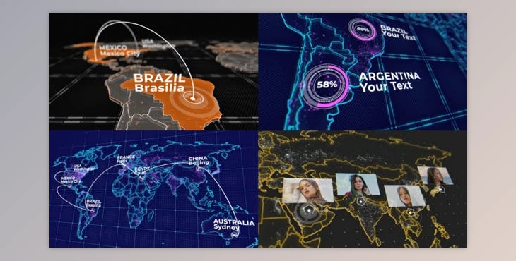 Download World Map Kit v2 (Videohive 20592273) - AE Project