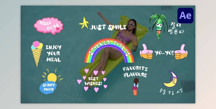 Download Colorful Sticker Titles for After Effects (Videohive 48812756) - AE Project
