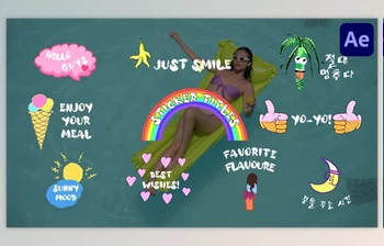 Download Colorful Sticker Titles for <span class='badge badge-warning'>After</span> <span class='badge badge-warning'>Effects</span> (Videohive 48812756) - AE Project