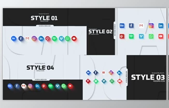 Download Social Media Icon <span class='badge badge-warning'>Pack</span> (Videohive 48857550) - AE Project