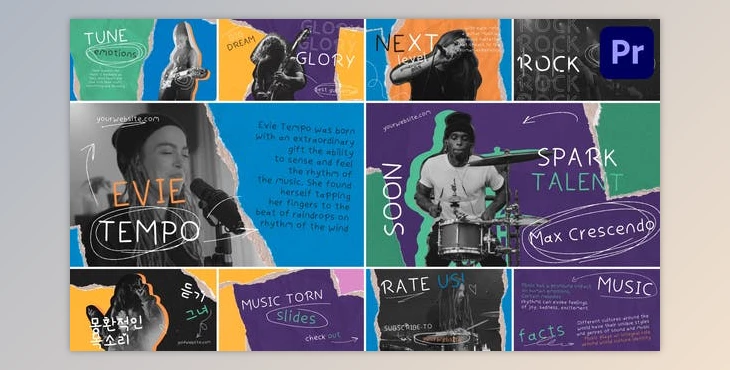 Download Music Torn Slides for Premiere Pro (Videohive 49000669)