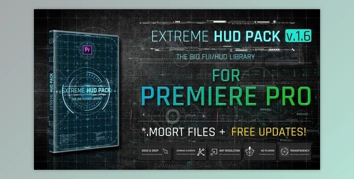 Download Extreme HUD Pack For Premiere Pro (Videohive 29077306) - PR Project