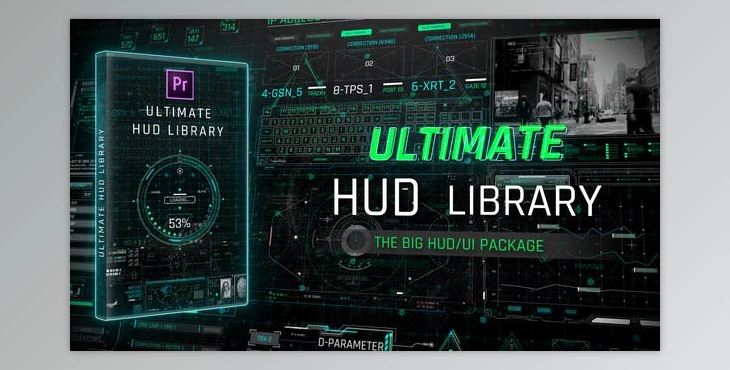 Download Ultimate HUD Library For Premiere Pro (Videohive 40435992)