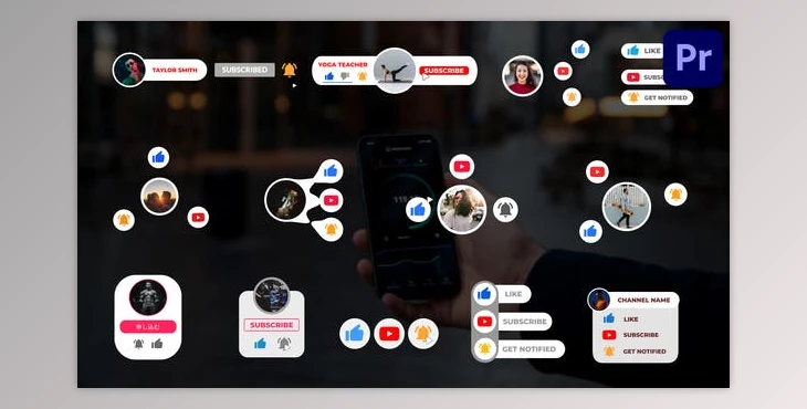 Download Youtube Buttons Pack for Premiere Pro (Videohive 38494344)