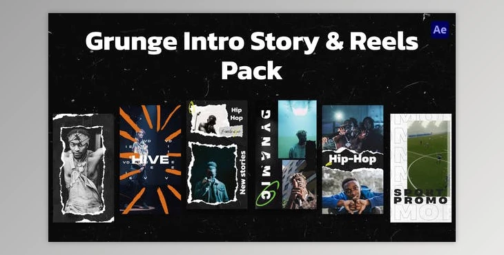 Download Grunge Intro Story & Reels Pack (Videohive 49305679) - AE Project