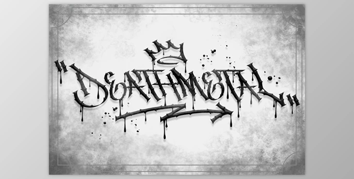 Download Deathmetal Graffiti Metal Font Vol.1