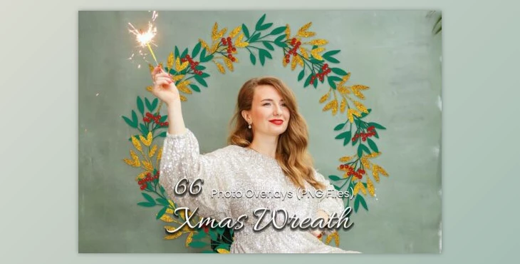 Download 66 Xmas Wreath Photoshop Overlays