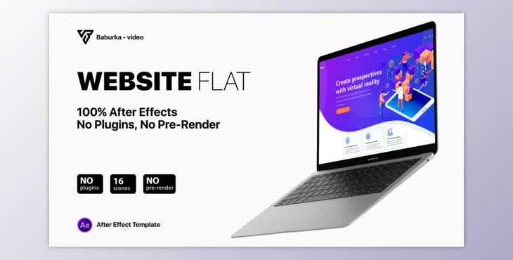 Download Website Presentation // Flat Mockup (Videohive 23348869) - AE Project