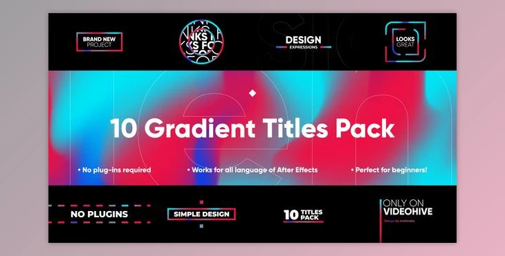 Download 10 Gradient Titles Pack | After Effects (Videohive 49401956) - AE Project