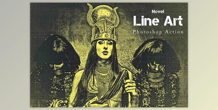 Download Novel Line Art Photoshop Action Creativemarket - 91673323