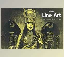 Download Novel Line Art Photoshop Action Creativemarket - 91673323