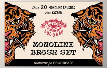 Download <span class='badge badge-warning'>Monoline</span> Brush Set for Procreate