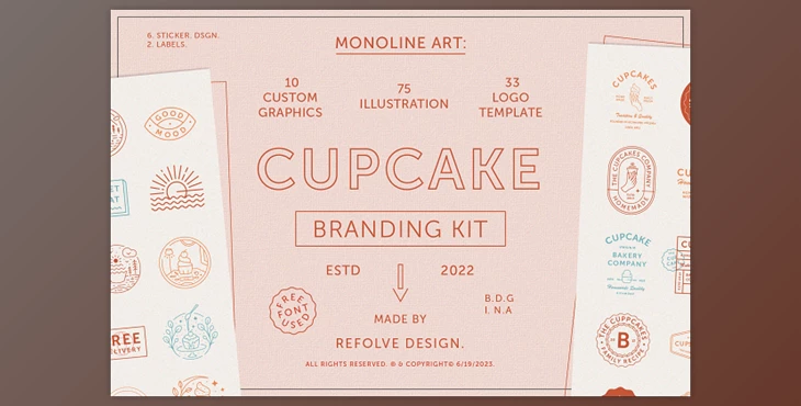 Download Creativemarket – Cupcake Branding Kit Templates