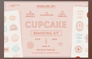 Download <span class='badge badge-warning'>Creativemarket</span> – Cupcake Branding Kit Templates